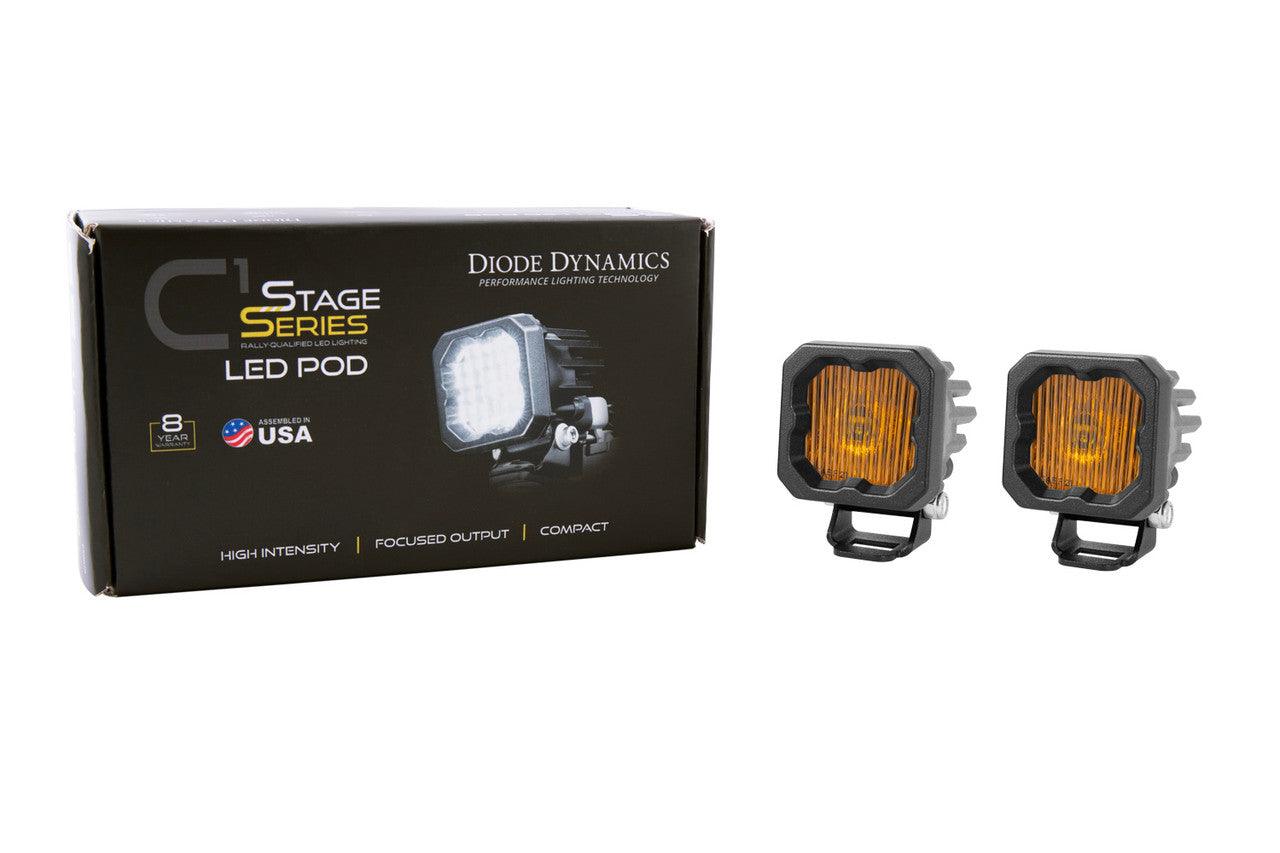 Diode Dynamics Stage Series C1 LED Pod Yellow SAE-DOT Fog Standard ABL Pair - Apollo Off-Road