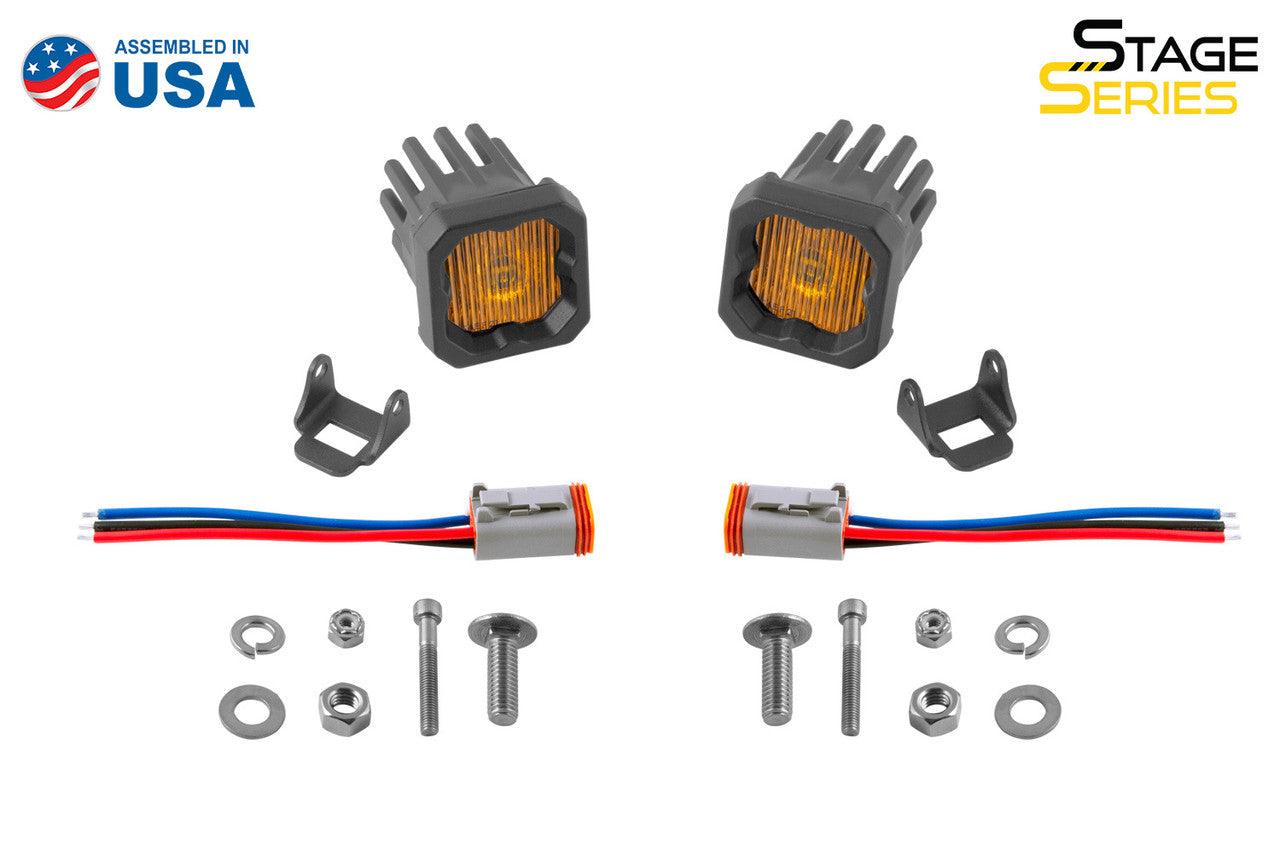 Diode Dynamics Stage Series C1 LED Pod Yellow SAE-DOT Fog Standard ABL Pair - Apollo Off-Road