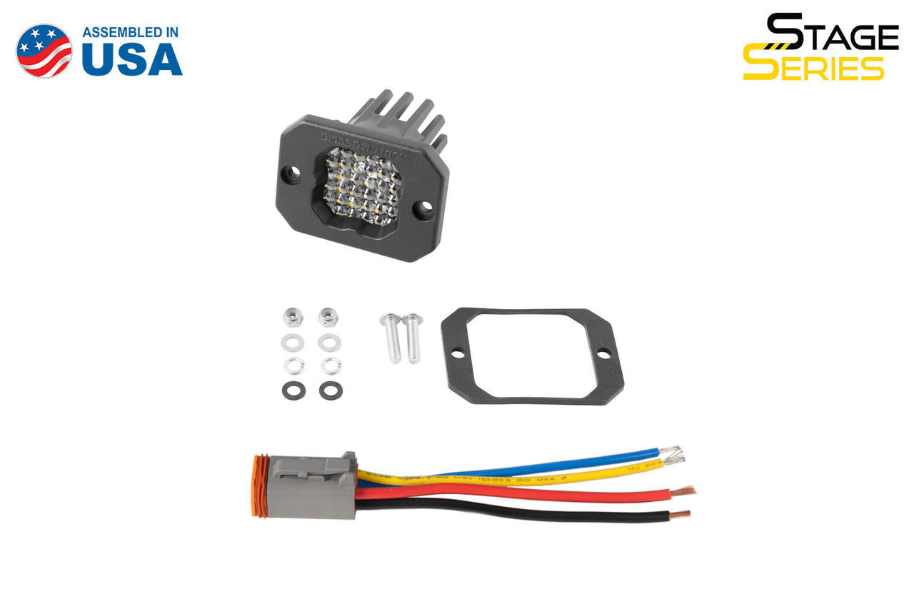 Diode Dynamics Stage Series C1R White Flood Flush Mount LED Pod (One) - Apollo Off-Road