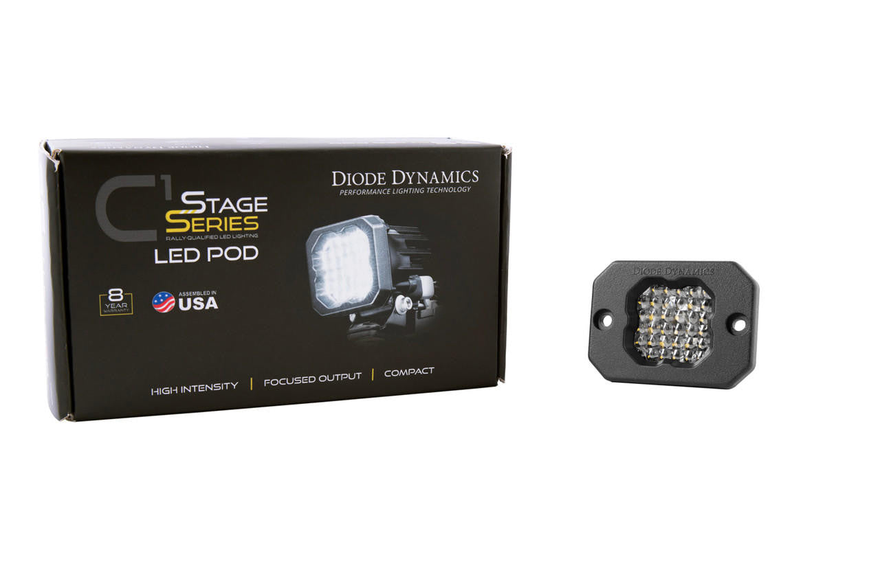 Diode Dynamics Stage Series C1R White Flood Flush Mount LED Pod (One) - Apollo Off-Road