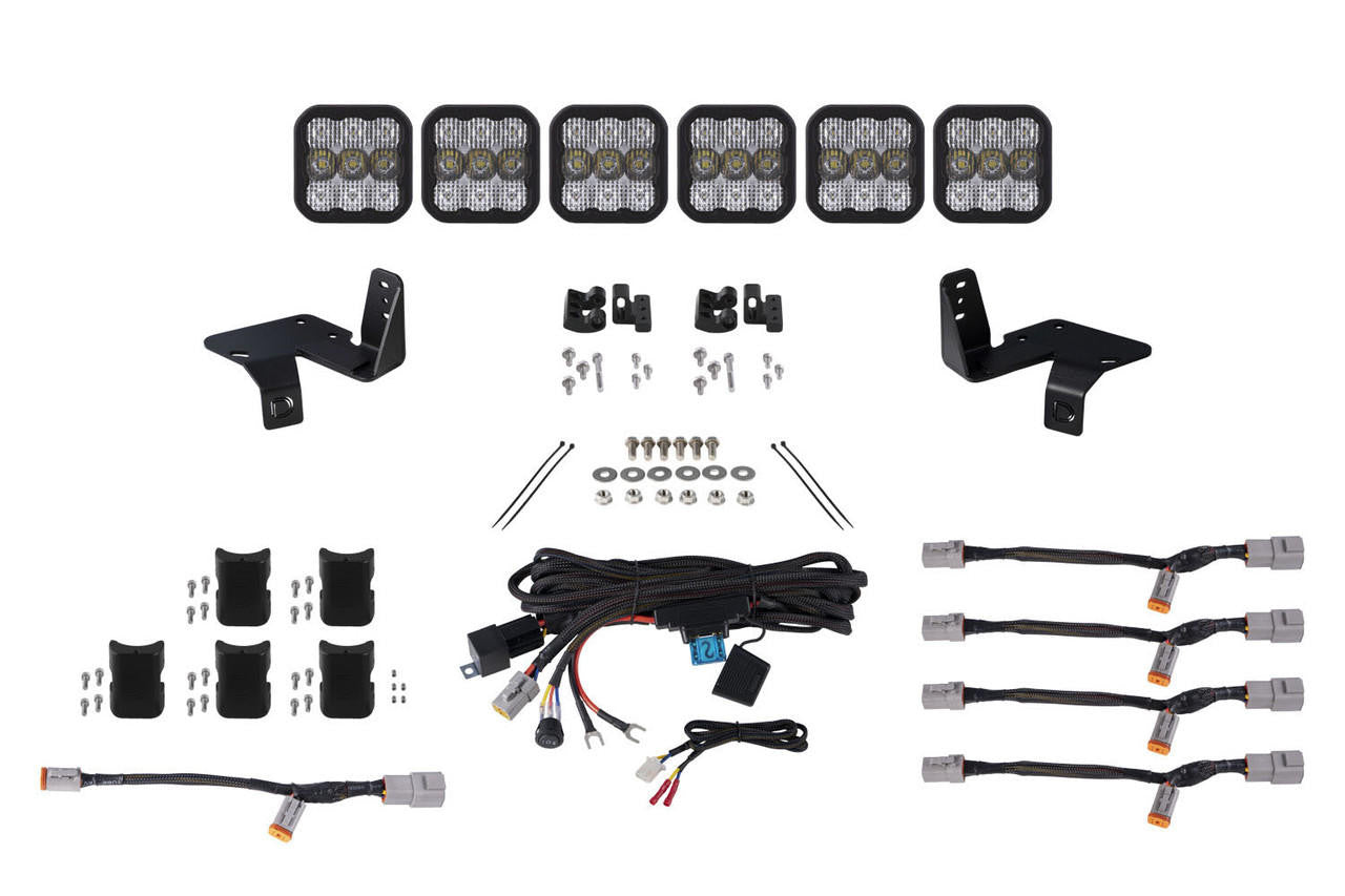 Diode Dynamics Super Duty SS5 6-Pod CrossLink Grille Lightbar Kit - Apollo Off-Road