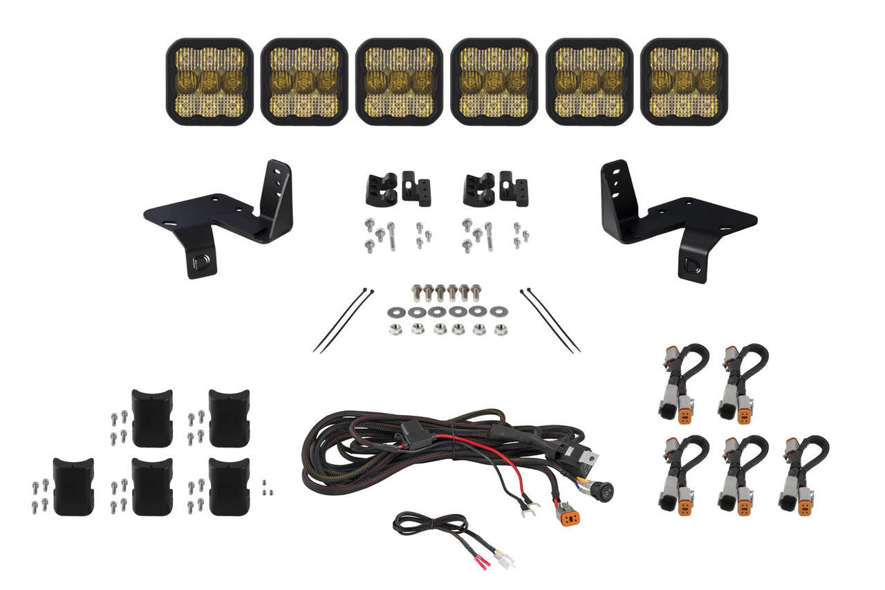 Diode Dynamics Super Duty SS5 6-Pod CrossLink Grille Lightbar Kit - Apollo Off-Road