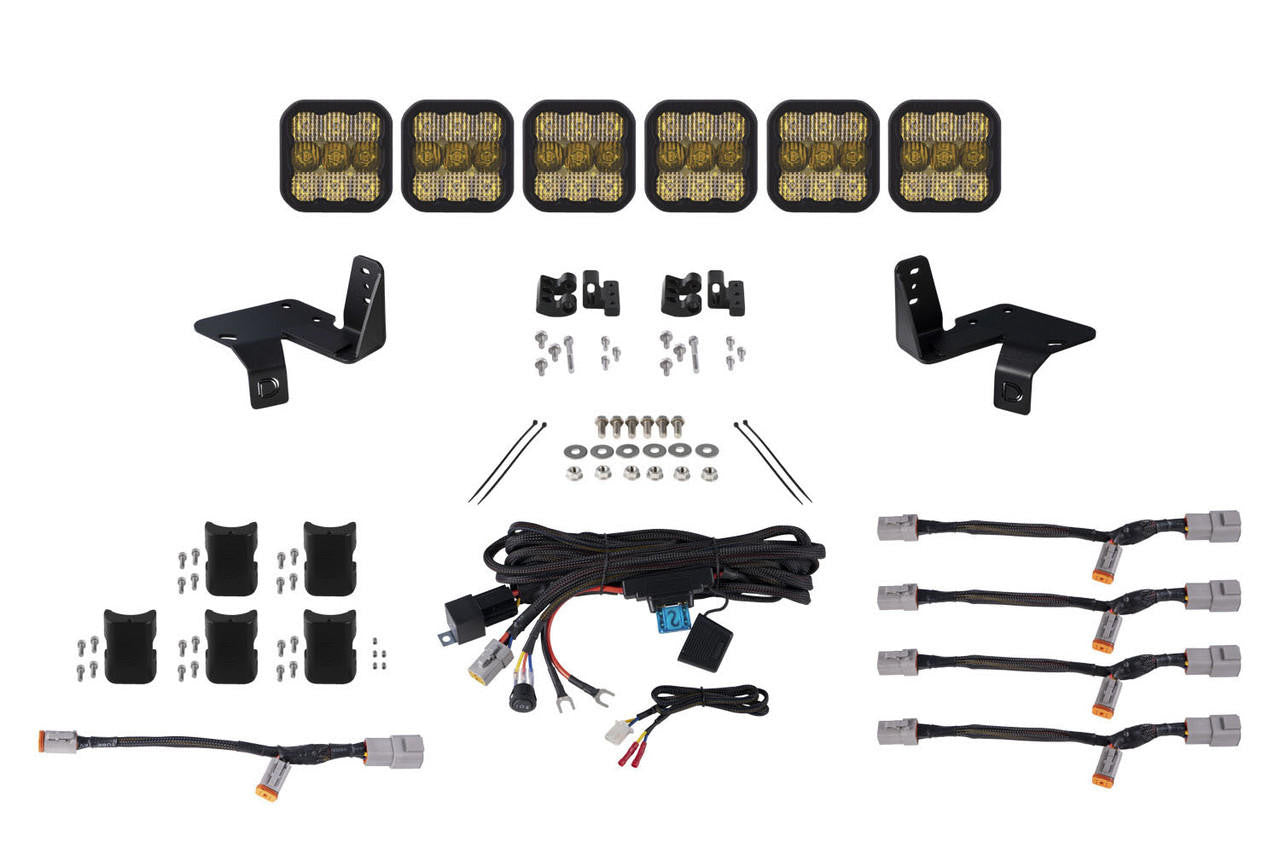 Diode Dynamics Super Duty SS5 6-Pod CrossLink Grille Lightbar Kit - Apollo Off-Road
