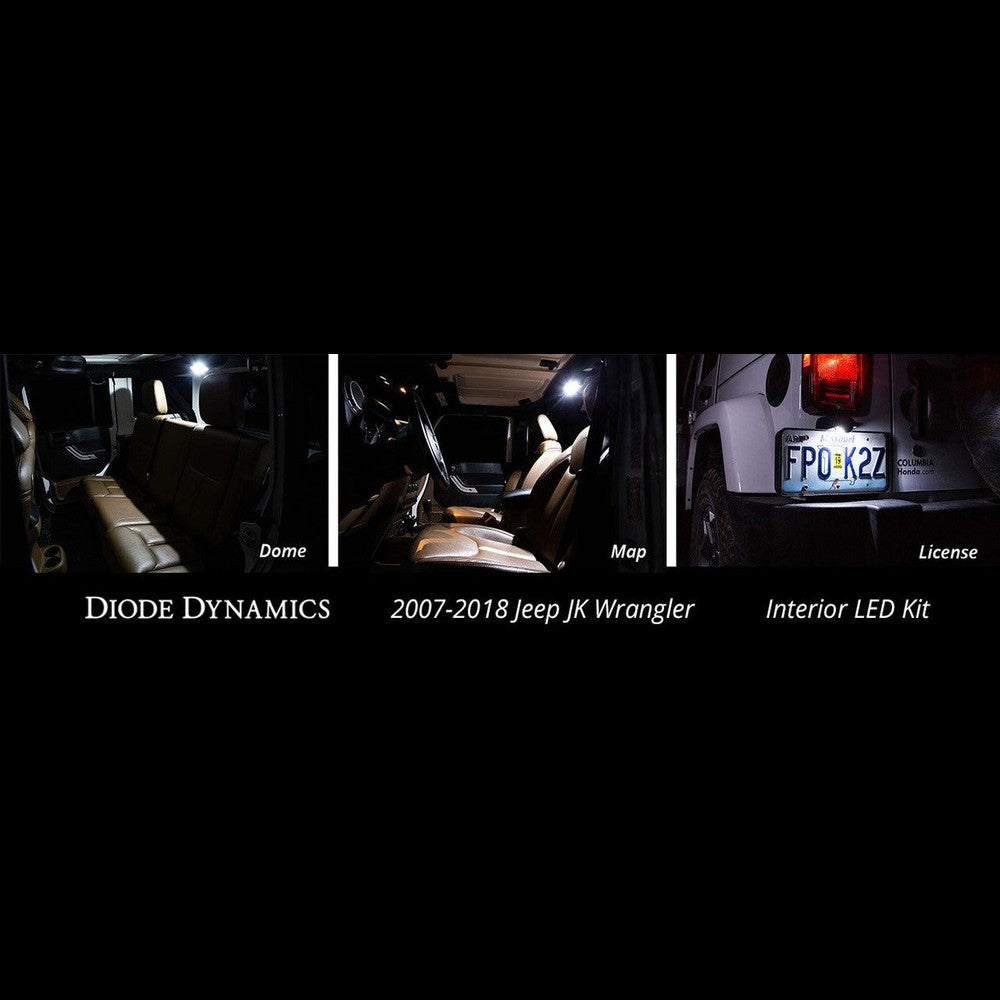 Diode Dynamics Wrangler JK 4dr Interior Kit Stage 1 Cool White - Apollo Off-Road