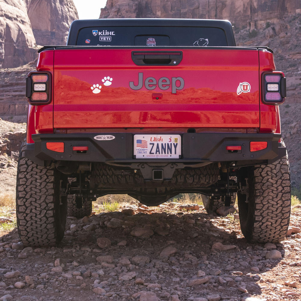 Gladiator Rear Rock Sliders for 20-Pres Jeep Gladiator JT Steel Powdercoat - Apollo Off-Road