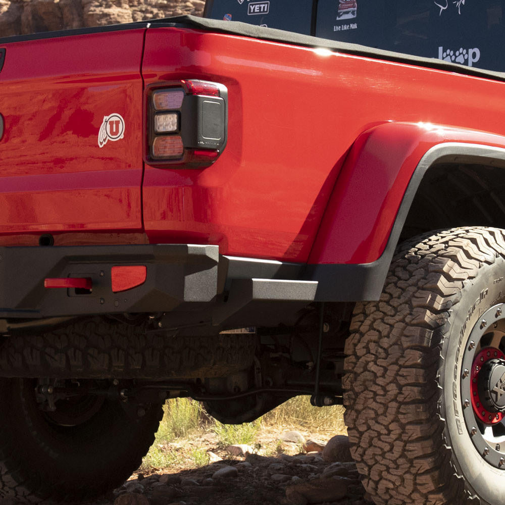 Gladiator Rear Rock Sliders for 20-Pres Jeep Gladiator JT Steel Powdercoat - Apollo Off-Road