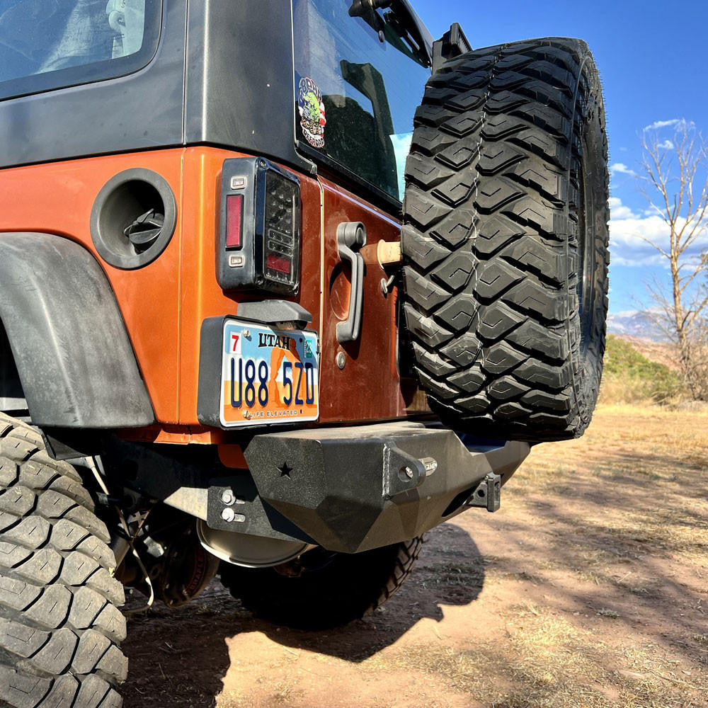Jeep JK Shorty Rear Bumper For 07-18 Wrangler JK No Tire Carrier Rigid Series - Apollo Off-Road