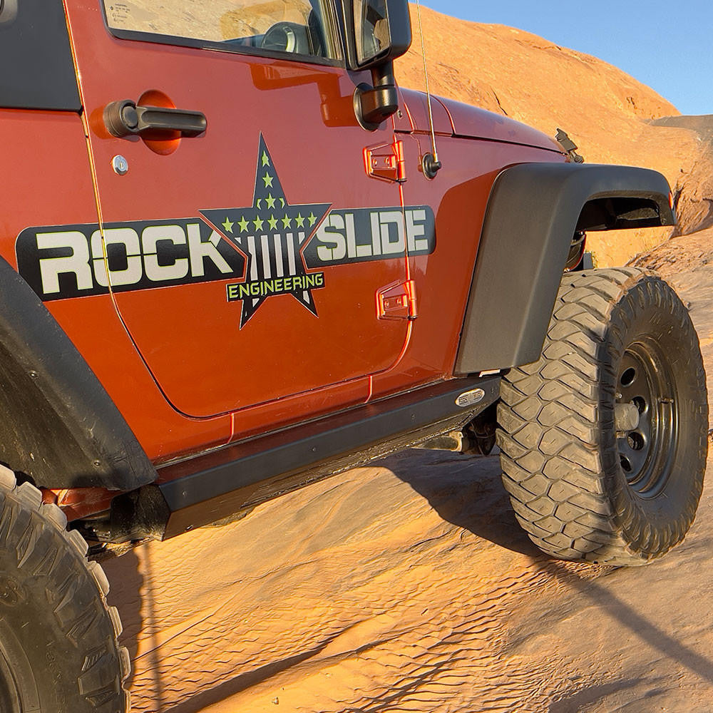 Jeep JK Side Step Sliders For 07-18 Wrangler JK 2 Door Models Set - Apollo Off-Road