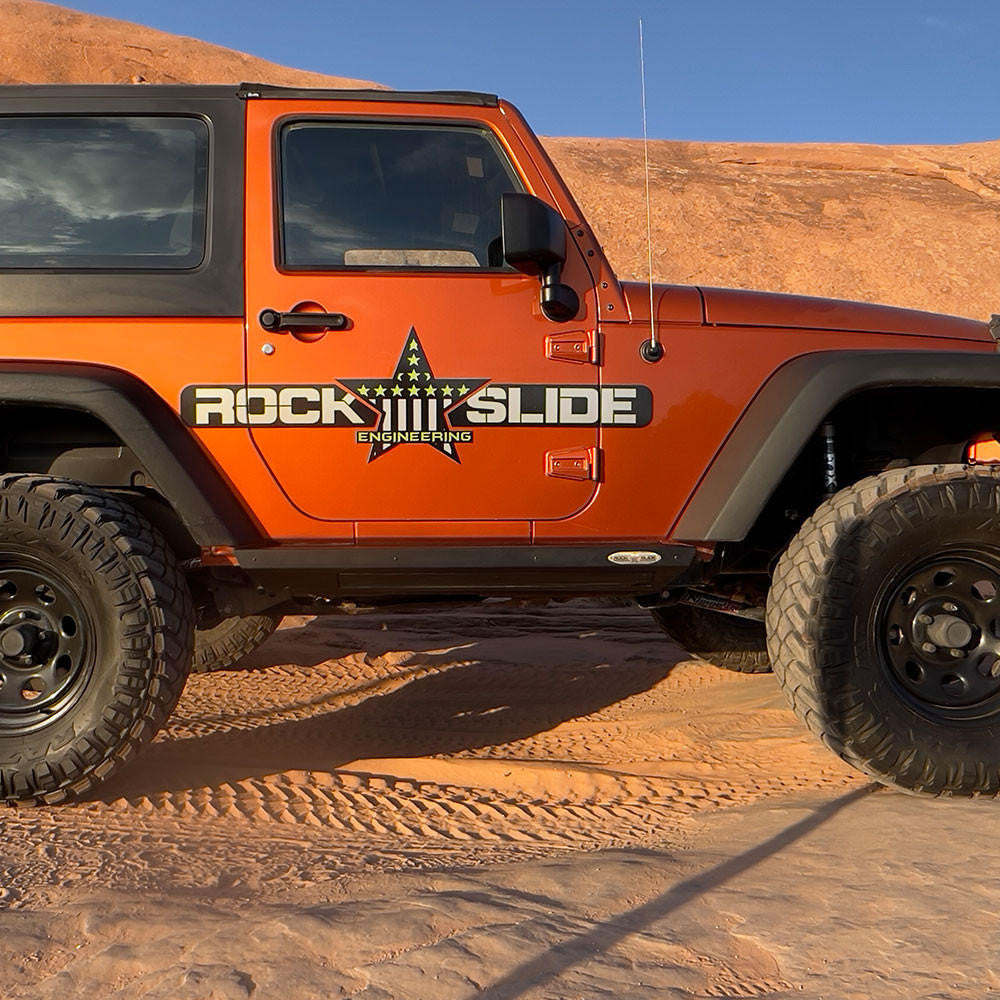Jeep JK Side Step Sliders For 07-18 Wrangler JK 2 Door Models Set - Apollo Off-Road