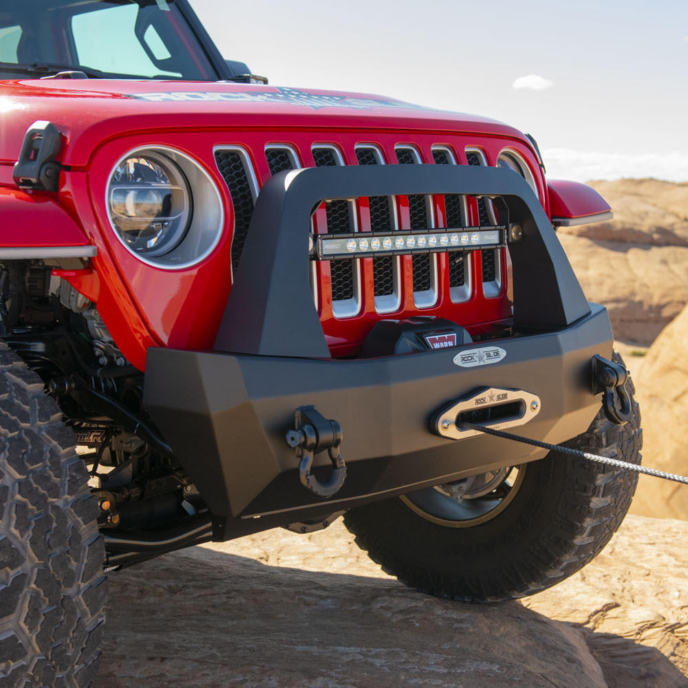 Jeep JL Shorty Front Bumper For 18-Pres Wrangler JL Complete With Winch Plate Rigid Series - Apollo Off-Road