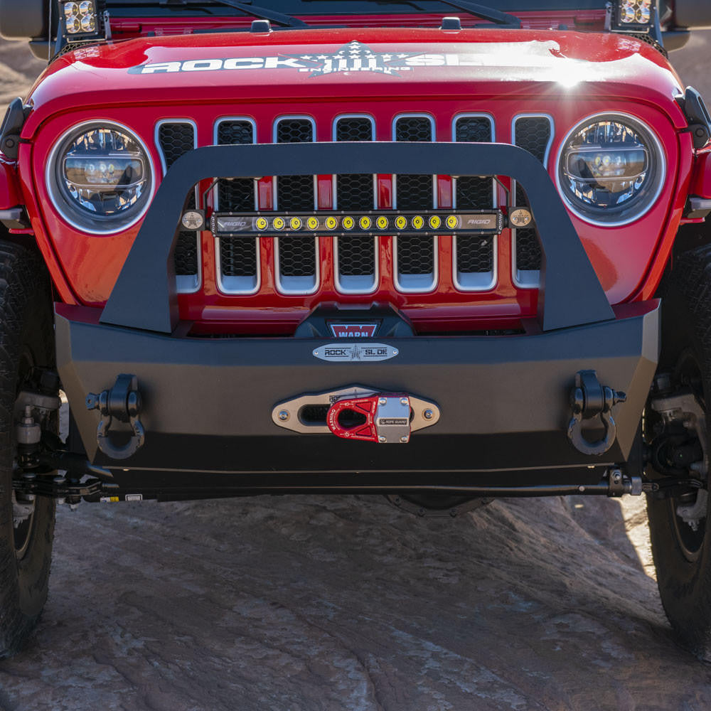 Jeep JL Shorty Front Bumper For 18-Pres Wrangler JL Complete With Winch Plate Rigid Series - Apollo Off-Road