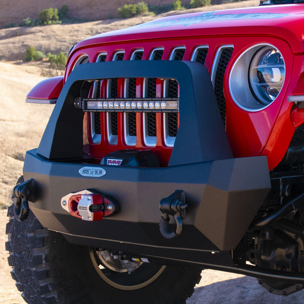 Jeep JL Shorty Front Bumper For 18-Pres Wrangler JL Complete With Winch Plate Rigid Series - Apollo Off-Road
