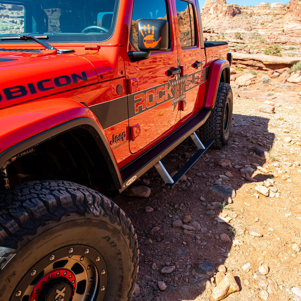 JT Gladiator Side Step Sliders For 20-Pres Jeep Gladiator Set - Apollo Off-Road
