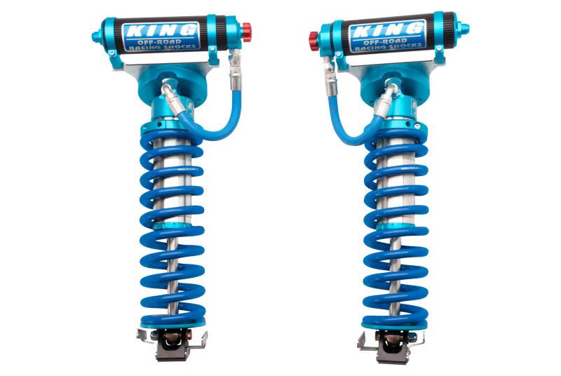 King Shocks F250/F350/F450/F550 4WD 2005+ Front 3.0 Dia. Remote Res Coil-Over Conversion W/ Adjuster W/ Standard Fin Reservoir (Pair) - Apollo Off-Road