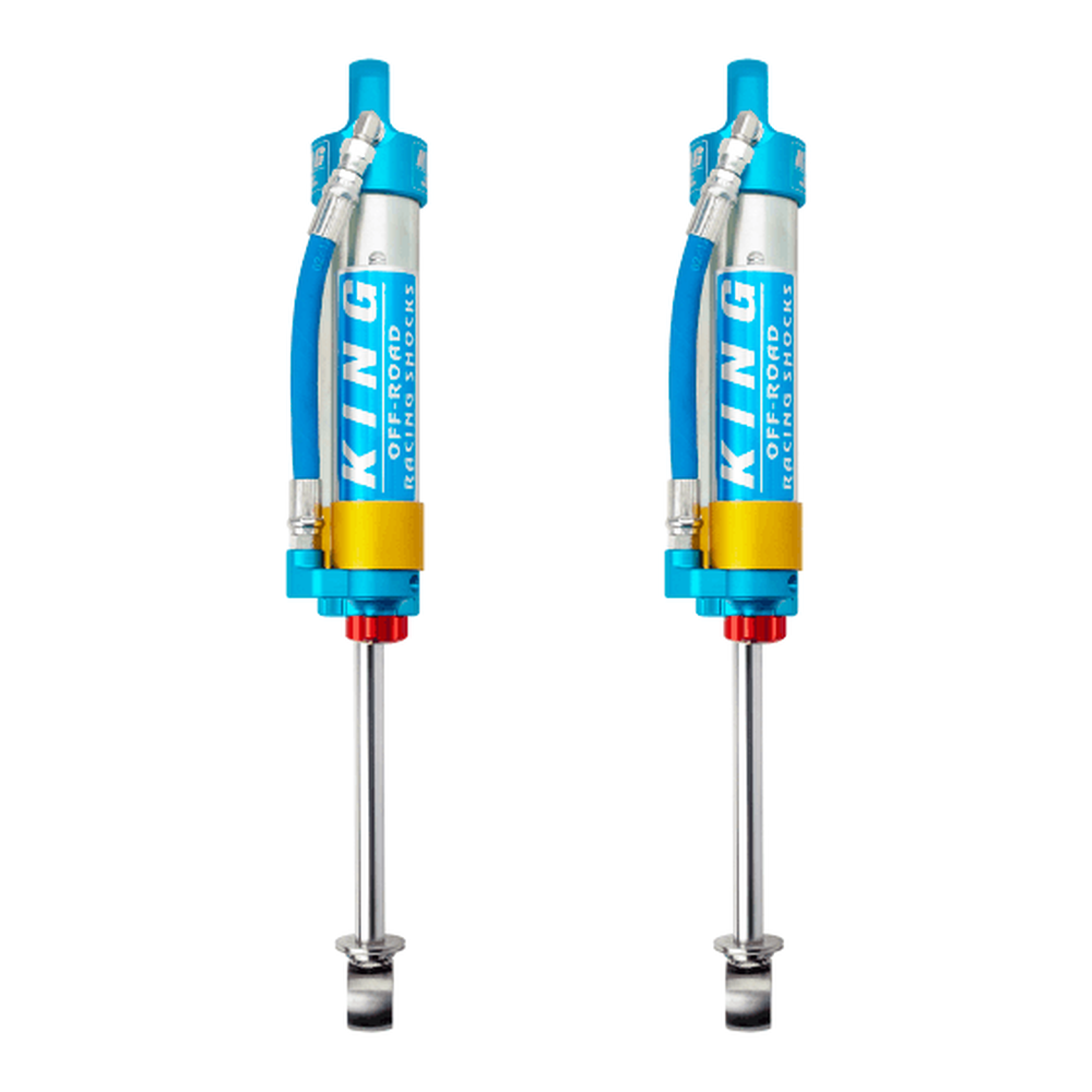 King Shocks Hilux 05-10 Rear 2.5 Dia. Piggy Hose Reservoir Shock W/ Adjuster (Pair) - Apollo Off-Road