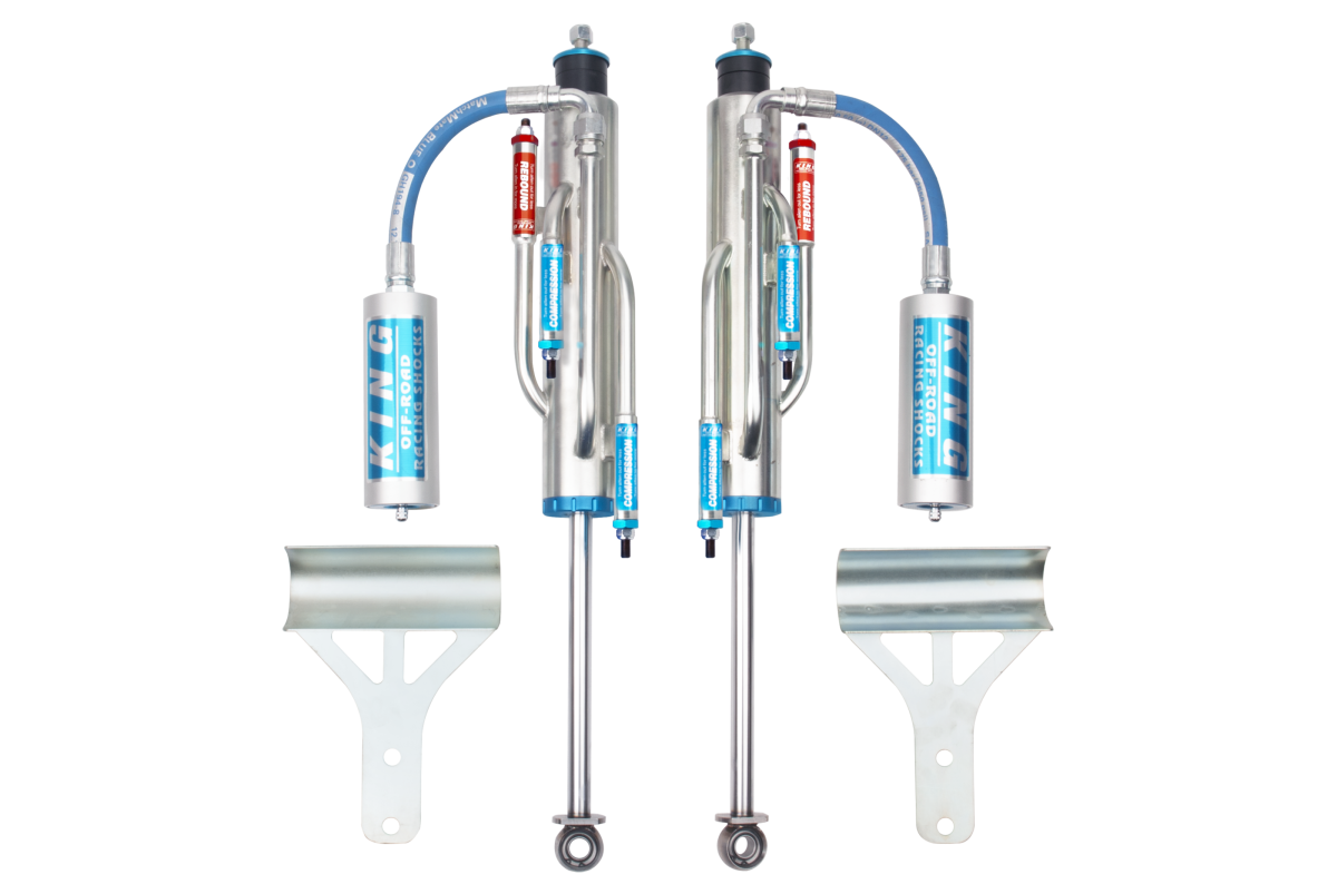 King Shocks JK 07-18 Front 2.5 Dia. Hose Remote 3 Tube Bypass Shocks For 3-5" Lifts (Pair) - Apollo Off-Road