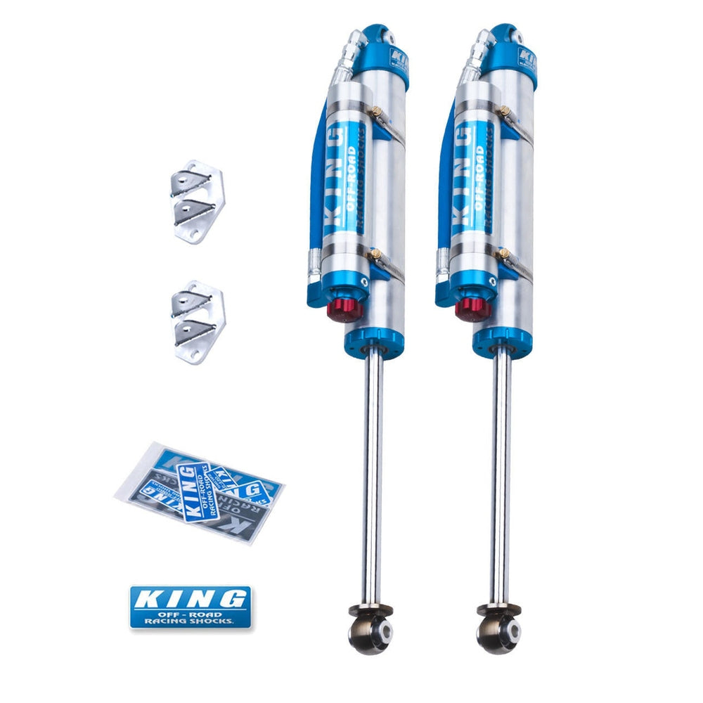King Shocks TJ 97-06 Rear 2.5 Dia. Piggy Hose Reservoir For 0-2.0" Lifts W/ Adjuster (Pair) - Apollo Off-Road