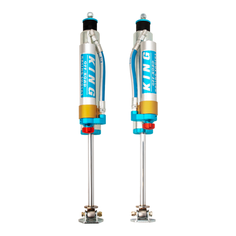 King Shocks XJ 84-00 Front 2.5 Dia. Piggy Hose Reservoir For 5-6" Lifts W/ Adjuster (Pair) - Apollo Off-Road