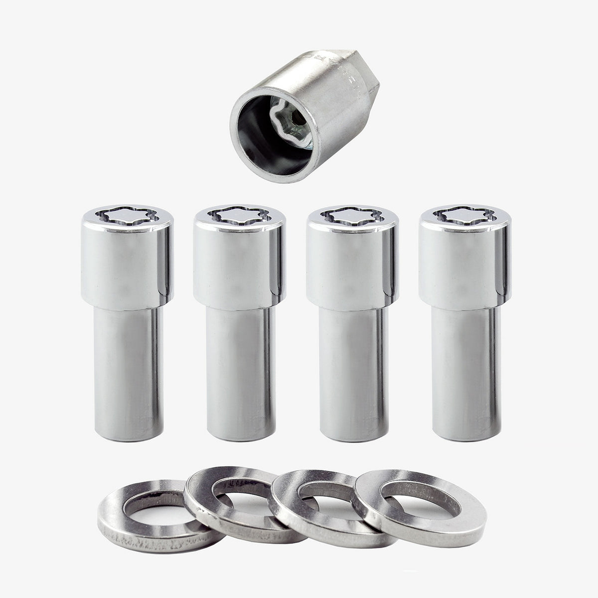 Mag-Shank Style Wheel Locks-Exposed-Chrome 23181 - Apollo Off-Road
