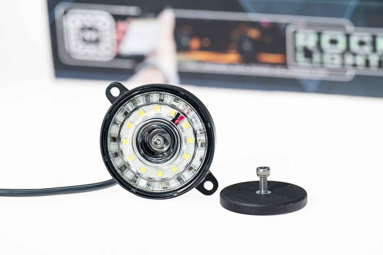 Morimoto Rock Light Parts: Puck w- Input Wiring (Single) - Apollo Off-Road