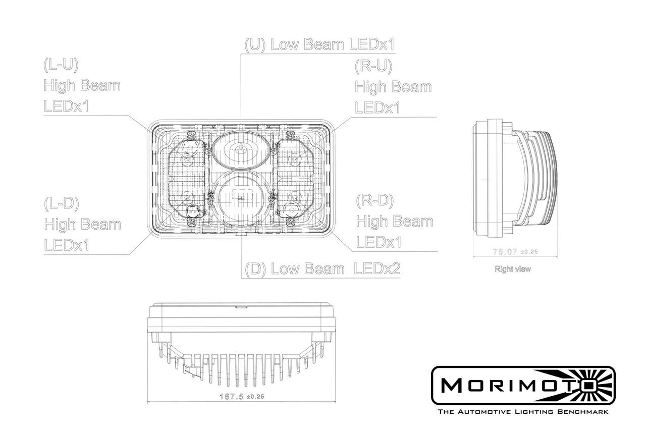 Morimoto Sealed Beam: Morimoto Sealed4 (4x6) - Apollo Off-Road