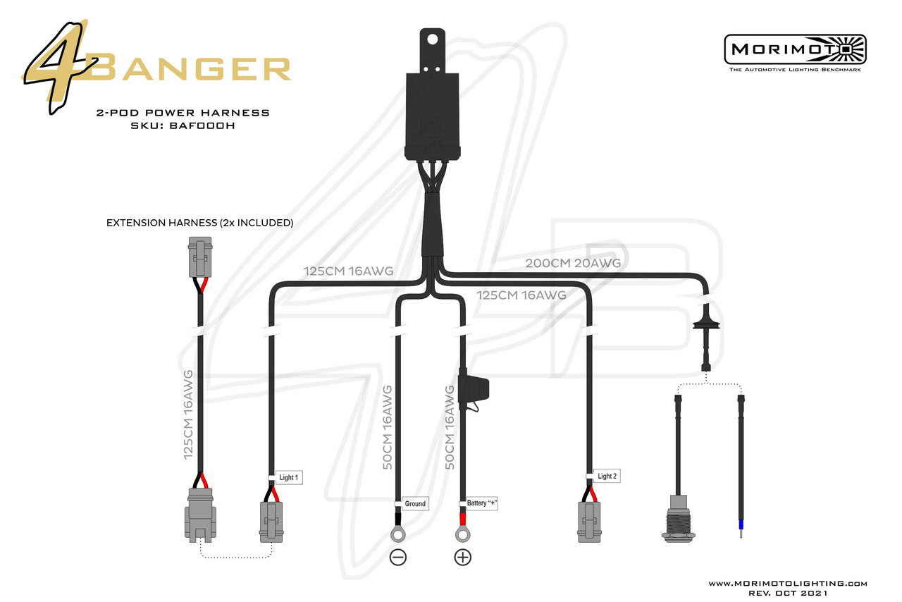 Morimoto Switched Power Harness: 2x Outputs - Apollo Off-Road