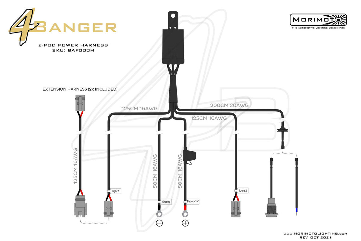 Morimoto Switched Power Harness: 2x Outputs - Apollo Off-Road