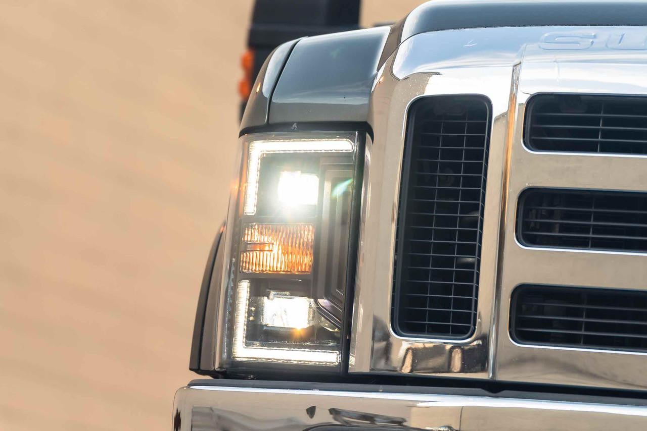 Morimoto XB Hybrid LED Headlights: Ford Super Duty (08-10) (Pair - ASM) - Apollo Off-Road