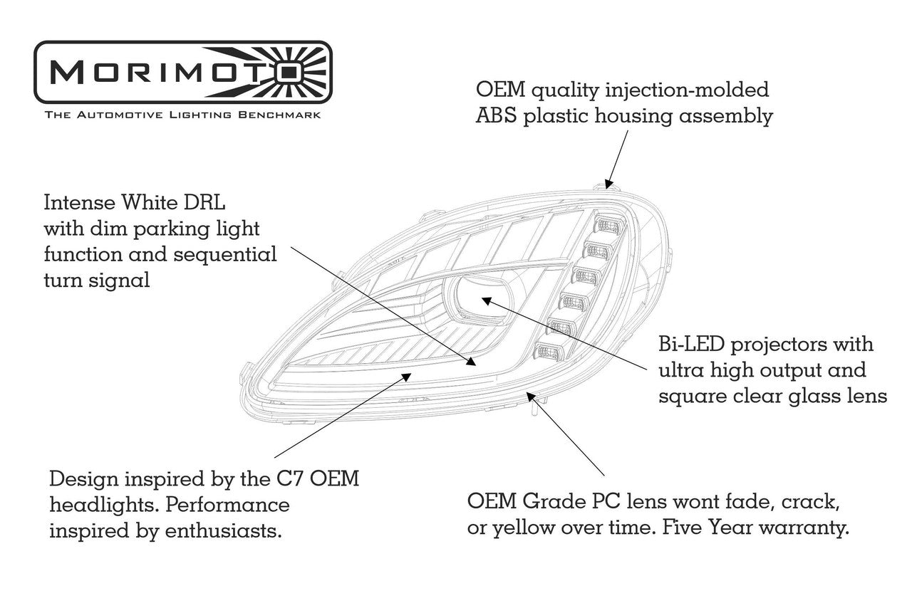 Morimoto XB LED Headlights: Chevrolet Corvette (05-13) (Pair - Gen 2) - Apollo Off-Road