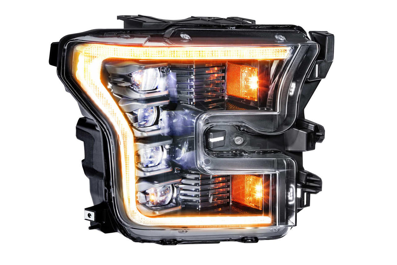 LED Headlights For 2015-2017 Ford F150 & 2017-2020 F-150 Raptor – Black Housing, Clear Lens, DRL Projector, DOT/SAE