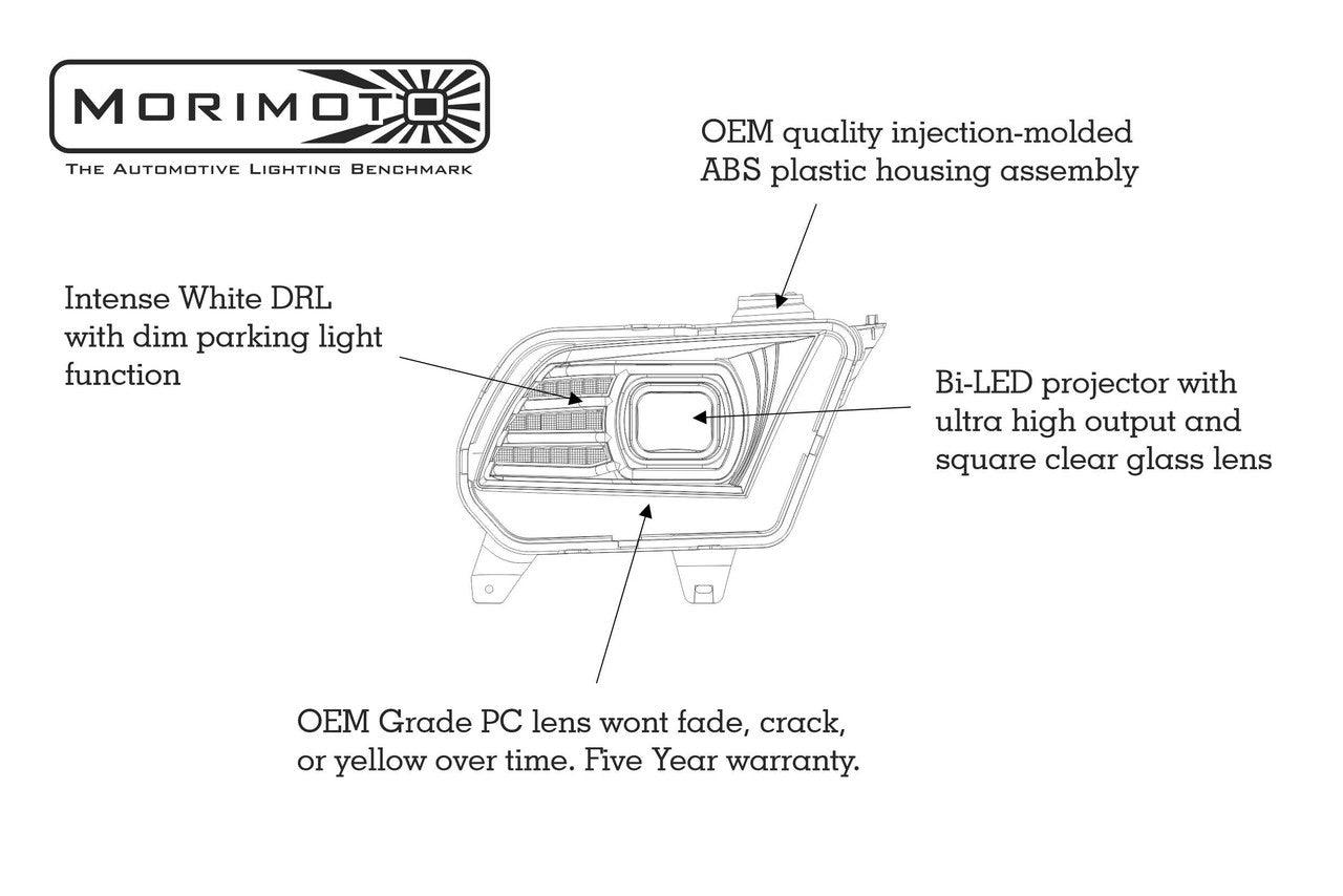 Morimoto XB LED Headlights: Ford Mustang (10-12) (Pair) - Apollo Off-Road
