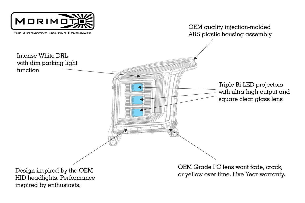 Morimoto XB LED Headlights: GMC Yukon (15-20) (Pair - ASM) - Apollo Off-Road