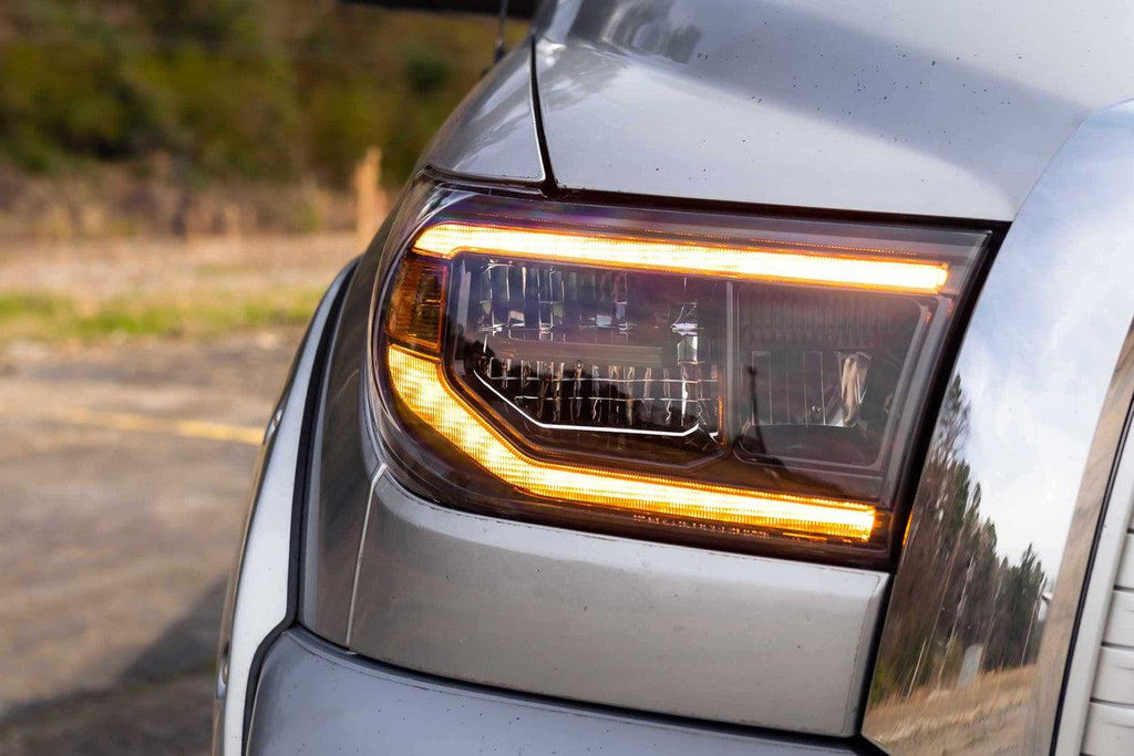 Morimoto XB LED Headlights: Toyota Tundra (07-13) (Pair - ASM - Amber DRL) - Apollo Off-Road