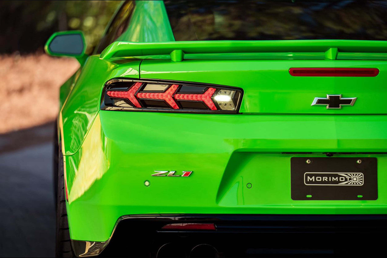 Morimoto XB LED Tails: Chevrolet Camaro (16-18) (Pair - Lambo - Red) - Apollo Off-Road