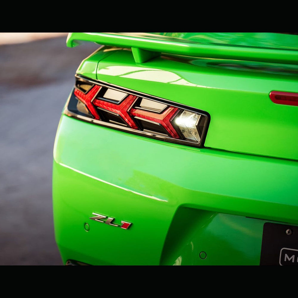 Morimoto XB LED Tails: Chevrolet Camaro (16-18) (Pair - Lambo - Smoked) - Apollo Off-Road