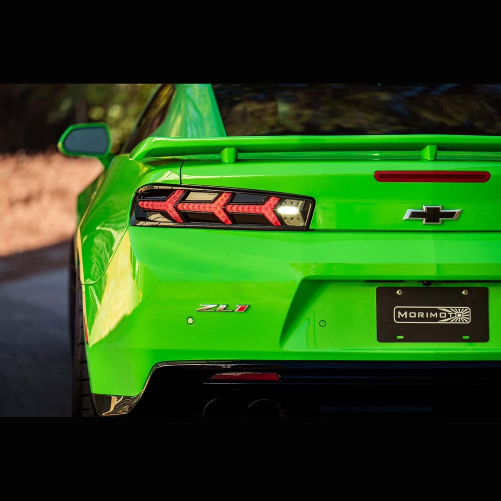 Morimoto XB LED Tails: Chevrolet Camaro (16-18) (Pair - Lambo - Smoked) - Apollo Off-Road