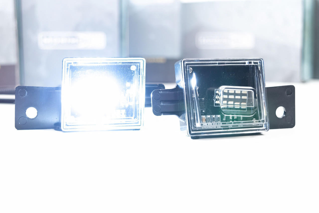 Morimoto XB License Plate Lights: Chevy Silverado (14-18 - Pair) - Apollo Off-Road