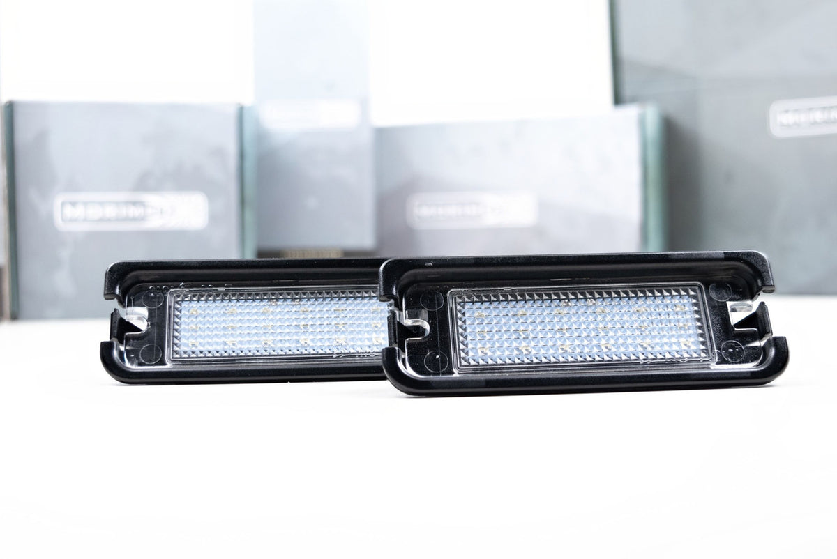 Morimoto XB License Plate Lights: Ford Mustang (15-20 - Pair) - Apollo Off-Road