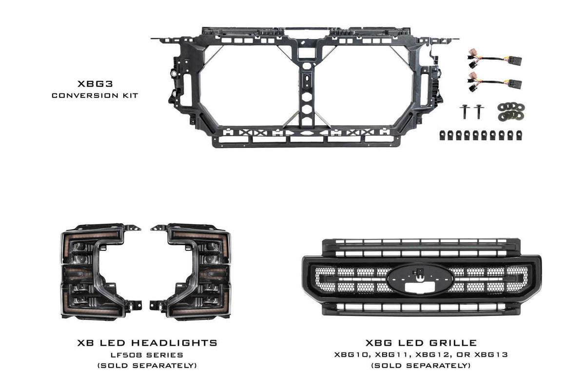 Morimoto XBG: Ford Super Duty Front End Conversion Kit (17-19 to 20-22) - Apollo Off-Road