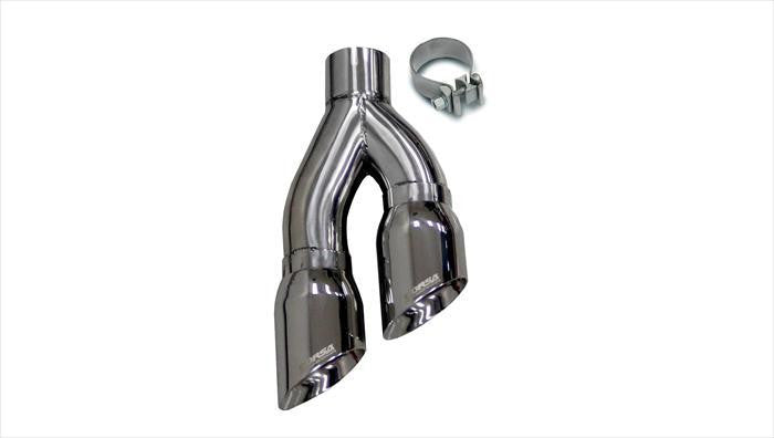 One Twin 4.0 Inch Side Swept Polished Pro-Series Tips (Clamp Included) Fits Corsa Exhaust Kits Stainless Steel - Apollo Off-Road