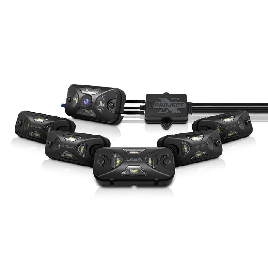 Project X Rock Light (1 Hub + 5 Rock Light + 1 Rock Light with Camera) - Apollo Off-Road