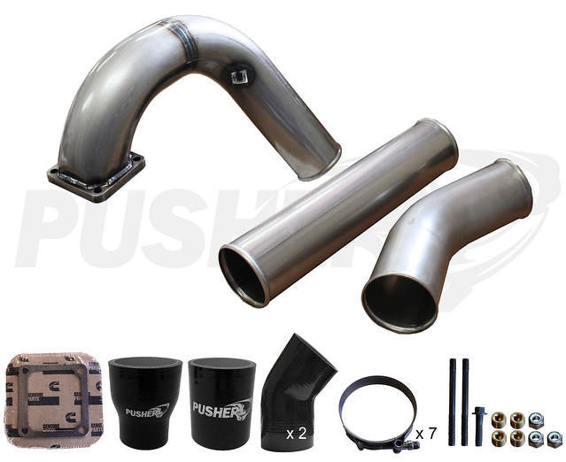 Pusher 3.5" MEGA Intake System with 3.5" Passenger Side Intercooler Tube 1994-1996 Dodge Cummins - Apollo Off-Road