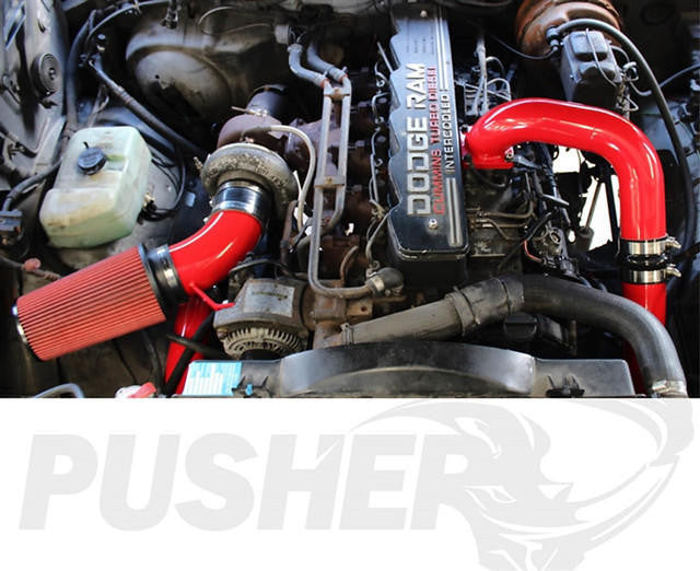 Pusher 3.5" MEGA Intake System with 3.5" Passenger Side Intercooler Tube 1994-1996 Dodge Cummins - Apollo Off-Road