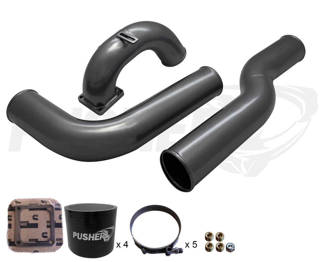 Pusher 3.5" MEGA Intake System with 3.5" Passenger Side Intercooler Tube for 2003-2007 Dodge Cummins - Apollo Off-Road