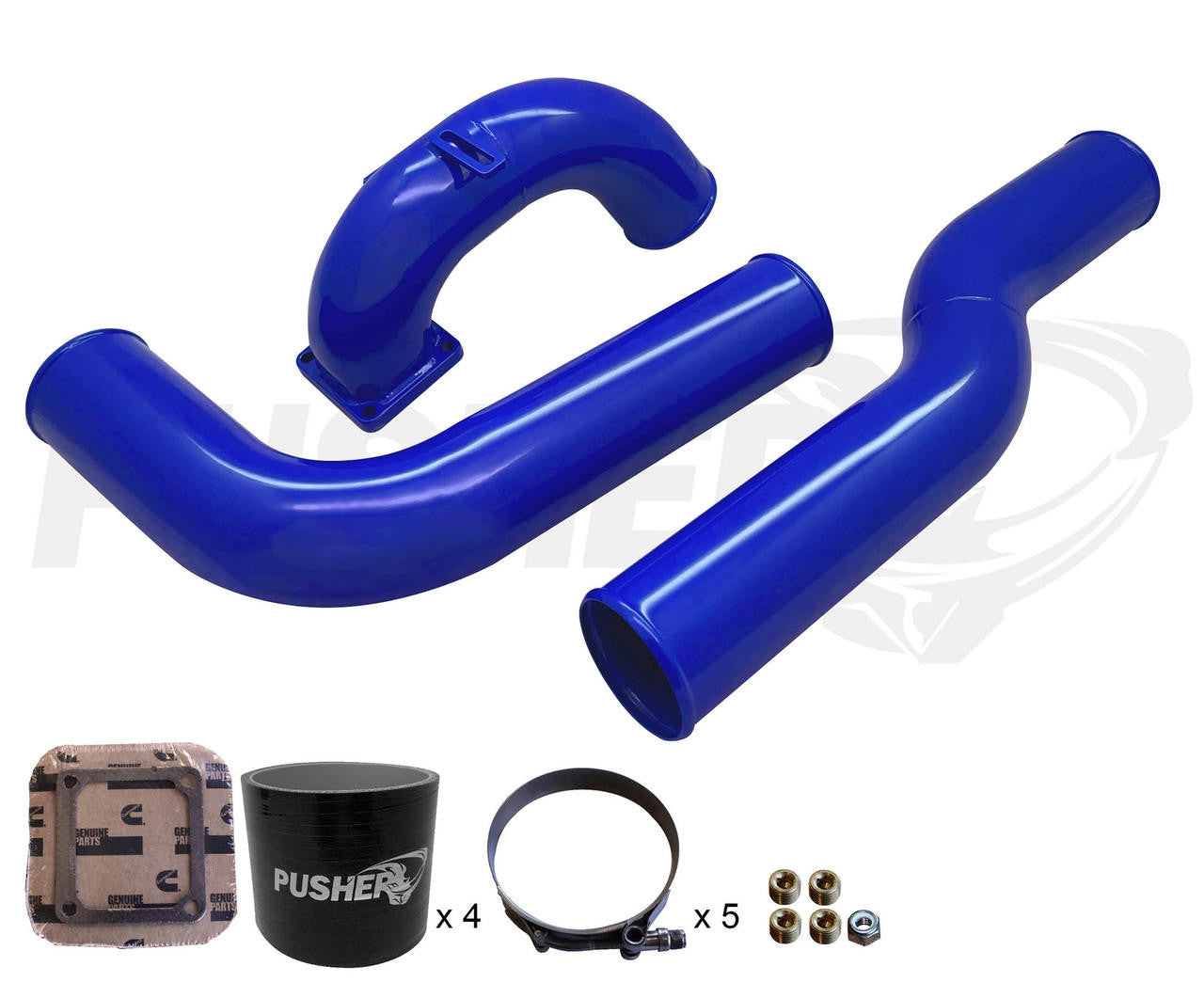 Pusher 3.5" MEGA Intake System with 3.5" Passenger Side Intercooler Tube for 2003-2007 Dodge Cummins - Apollo Off-Road