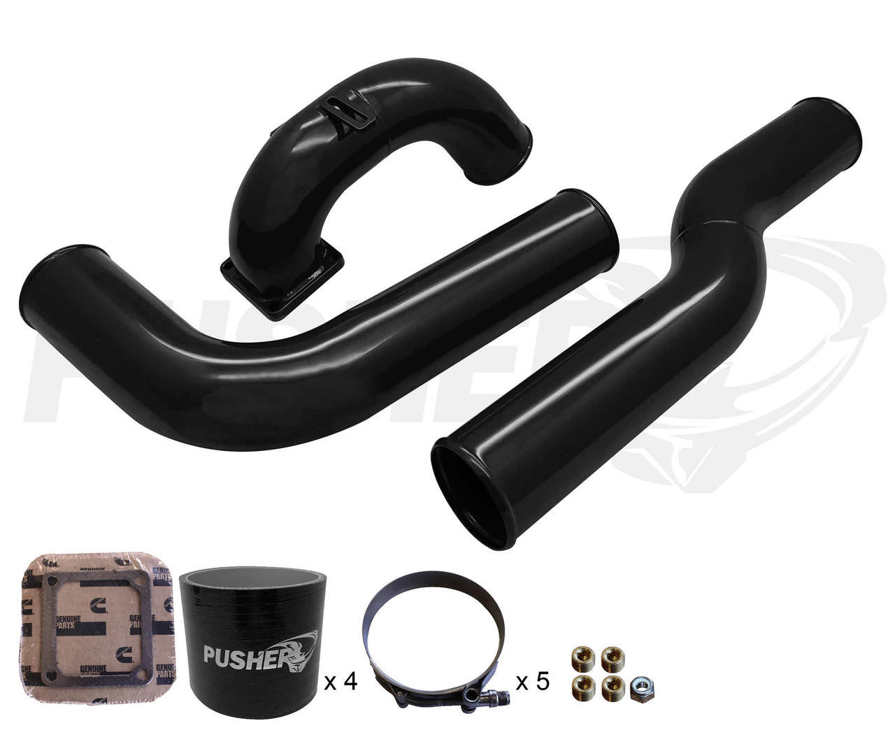 Pusher 3.5" MEGA Intake System with 3.5" Passenger Side Intercooler Tube for 2003-2007 Dodge Cummins - Apollo Off-Road