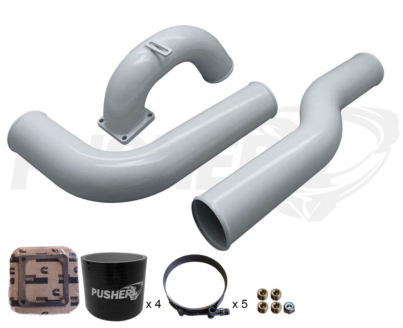 Pusher 3.5" MEGA Intake System with 3.5" Passenger Side Intercooler Tube for 2003-2007 Dodge Cummins - Apollo Off-Road