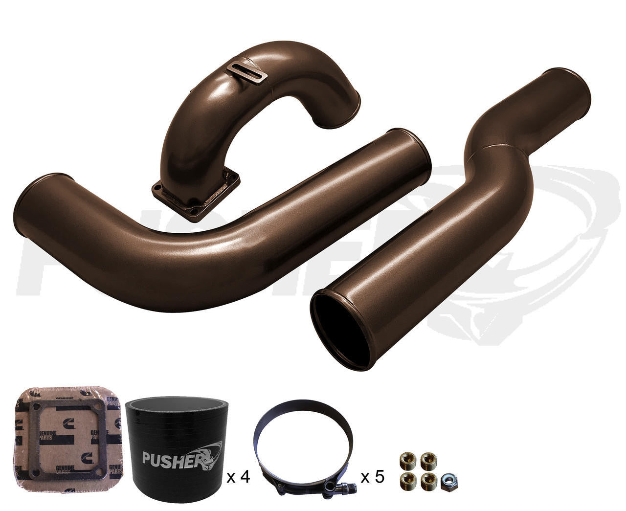 Pusher 3.5" MEGA Intake System with 3.5" Passenger Side Intercooler Tube for 2003-2007 Dodge Cummins - Apollo Off-Road