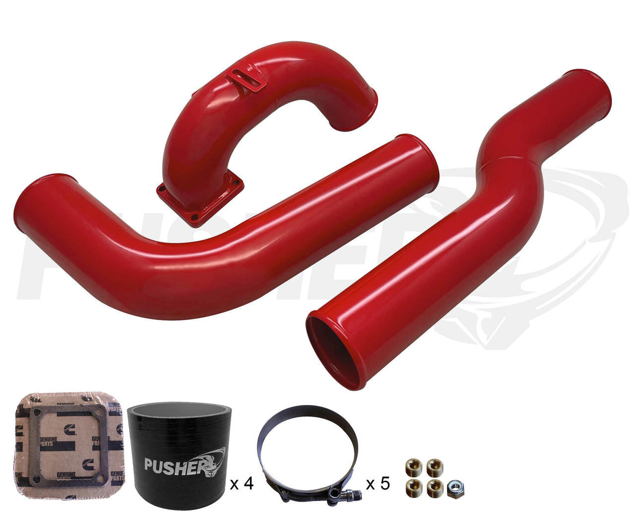 Pusher 3.5" MEGA Intake System with 3.5" Passenger Side Intercooler Tube for 2003-2007 Dodge Cummins - Apollo Off-Road