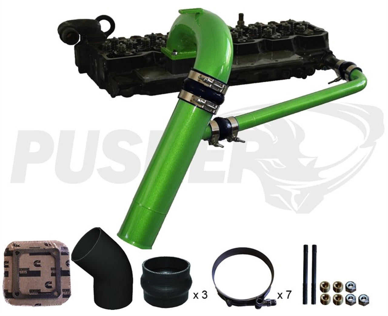 Pusher 3.5" MEGA Intake System with Cross-Air 1998.5-2002 Dodge Cummins - Apollo Off-Road